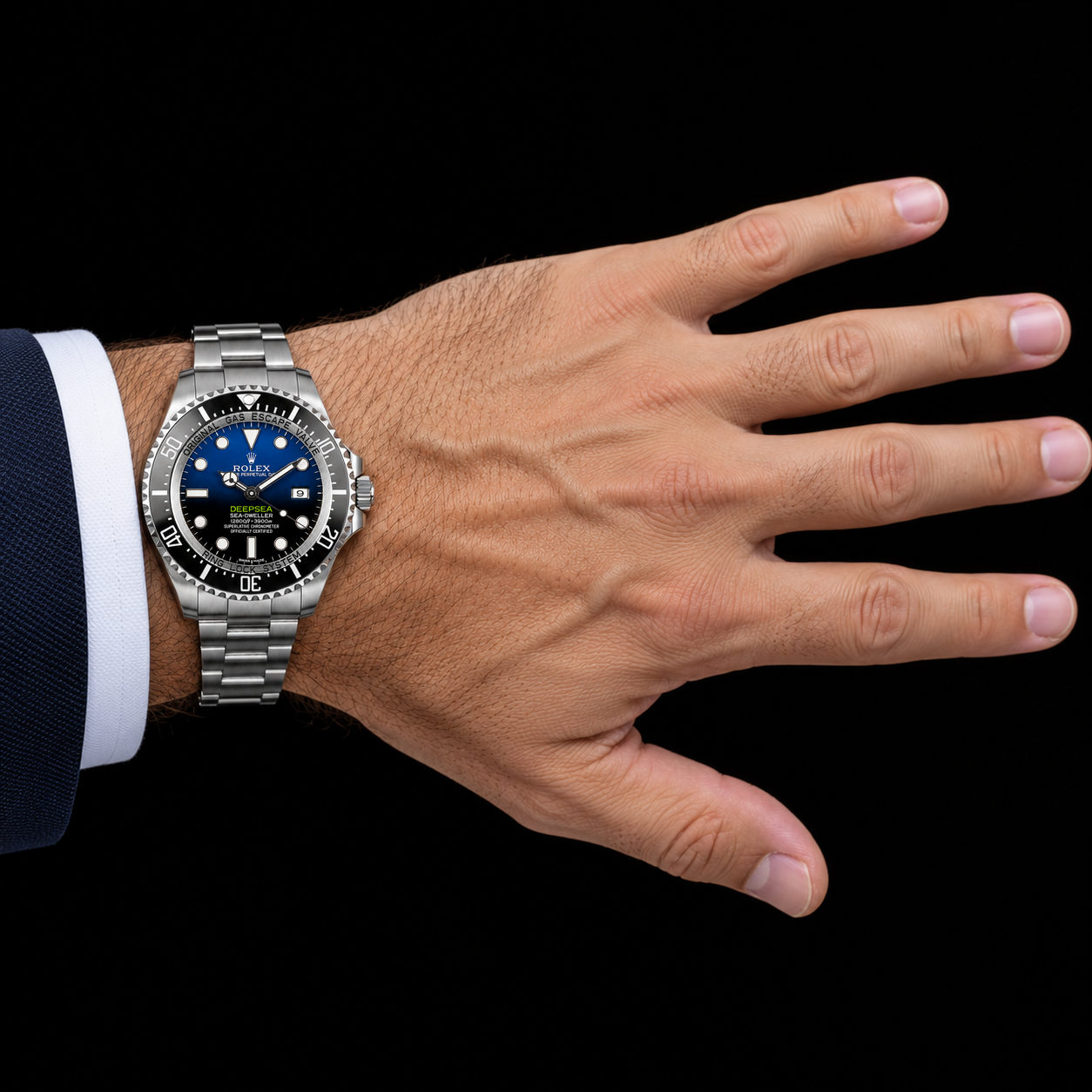 Orologio Rolex Sea-Dweller Deepsea 44 mm 116660 James Cameron Quadrante Blu Sfumato Acciaio Inossidabile Bracciale Oyster