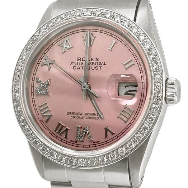 Rolex Set rapido rosa Romano Diamond ostrica Bracciale Uomini Guarda 36mm Set rapido