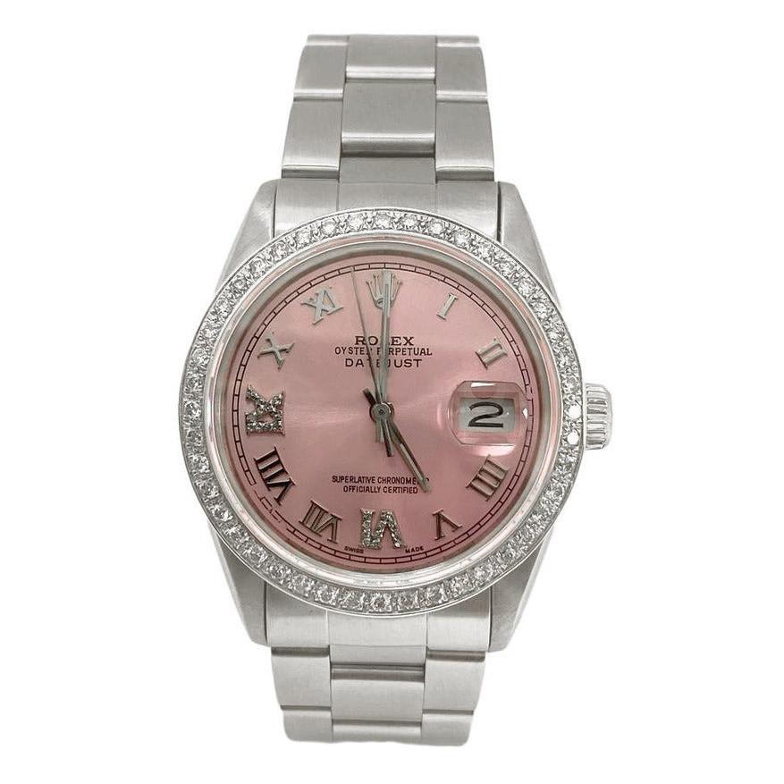 Rolex Set rapido rosa Romano Diamond ostrica Bracciale Uomini Guarda 36mm Set rapido