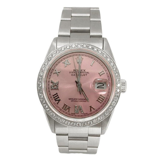 Rolex Set rapido rosa Romano Diamond ostrica Bracciale Uomini Guarda 36mm Set rapido