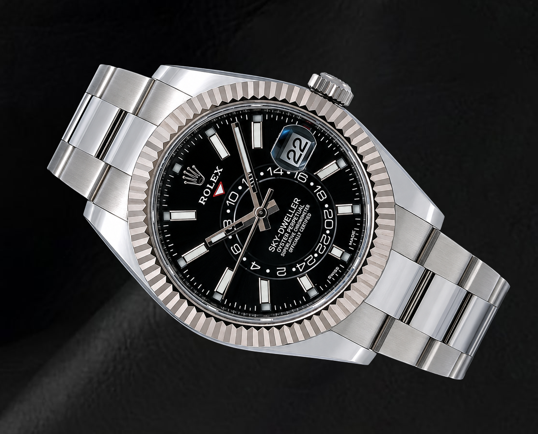 Orologio Rolex Sky-Dweller 326934 Quadrante Nero 42 mm Acciaio Inossidabile Bracciale Oyster