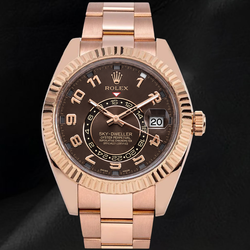 Orologio Rolex Sky-Dweller 326935 42 mm in Oro Rosa con Quadrante Cioccolato e Numeri Arabi
