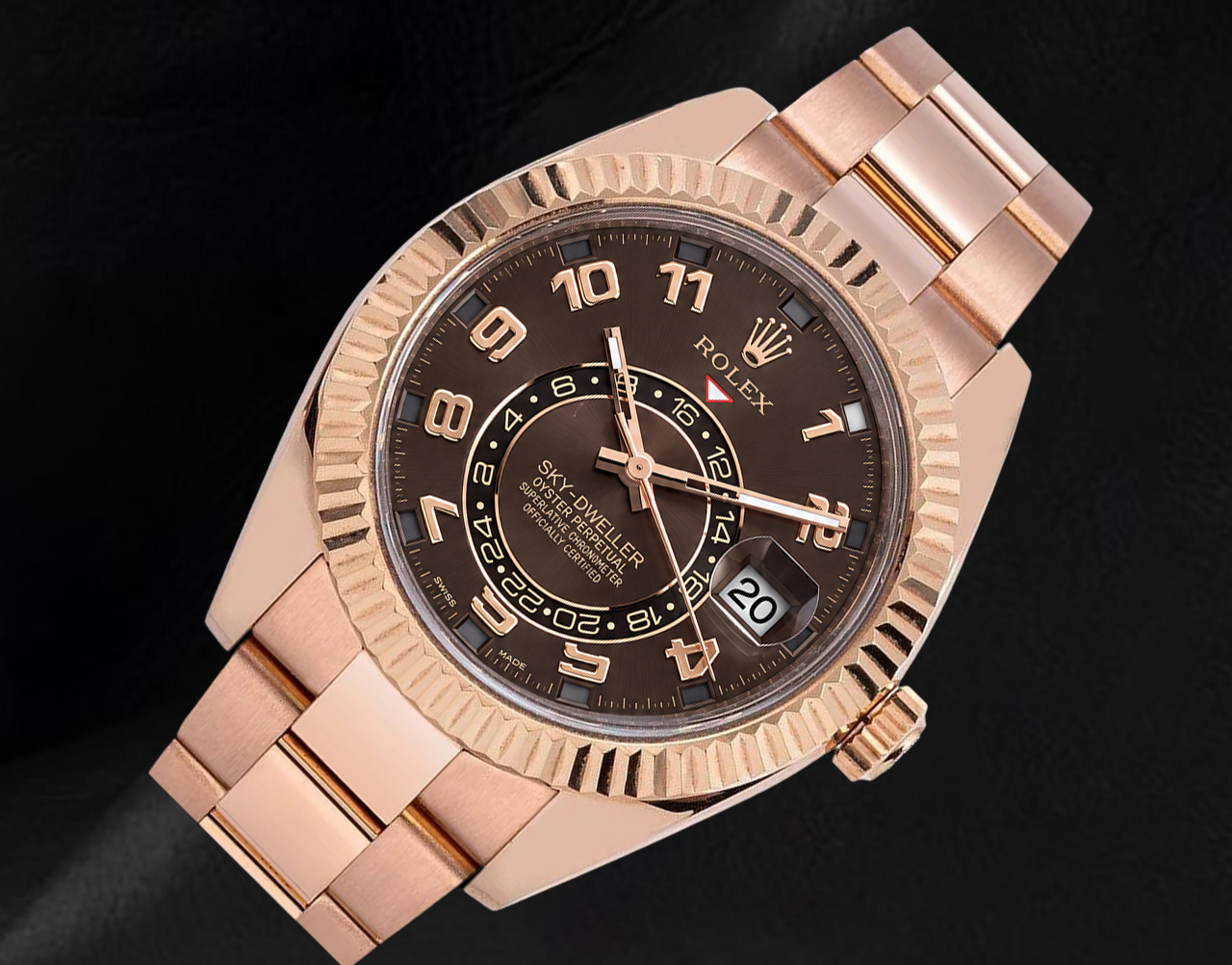 Orologio Rolex Sky-Dweller 326935 42 mm in Oro Rosa con Quadrante Cioccolato e Numeri Arabi
