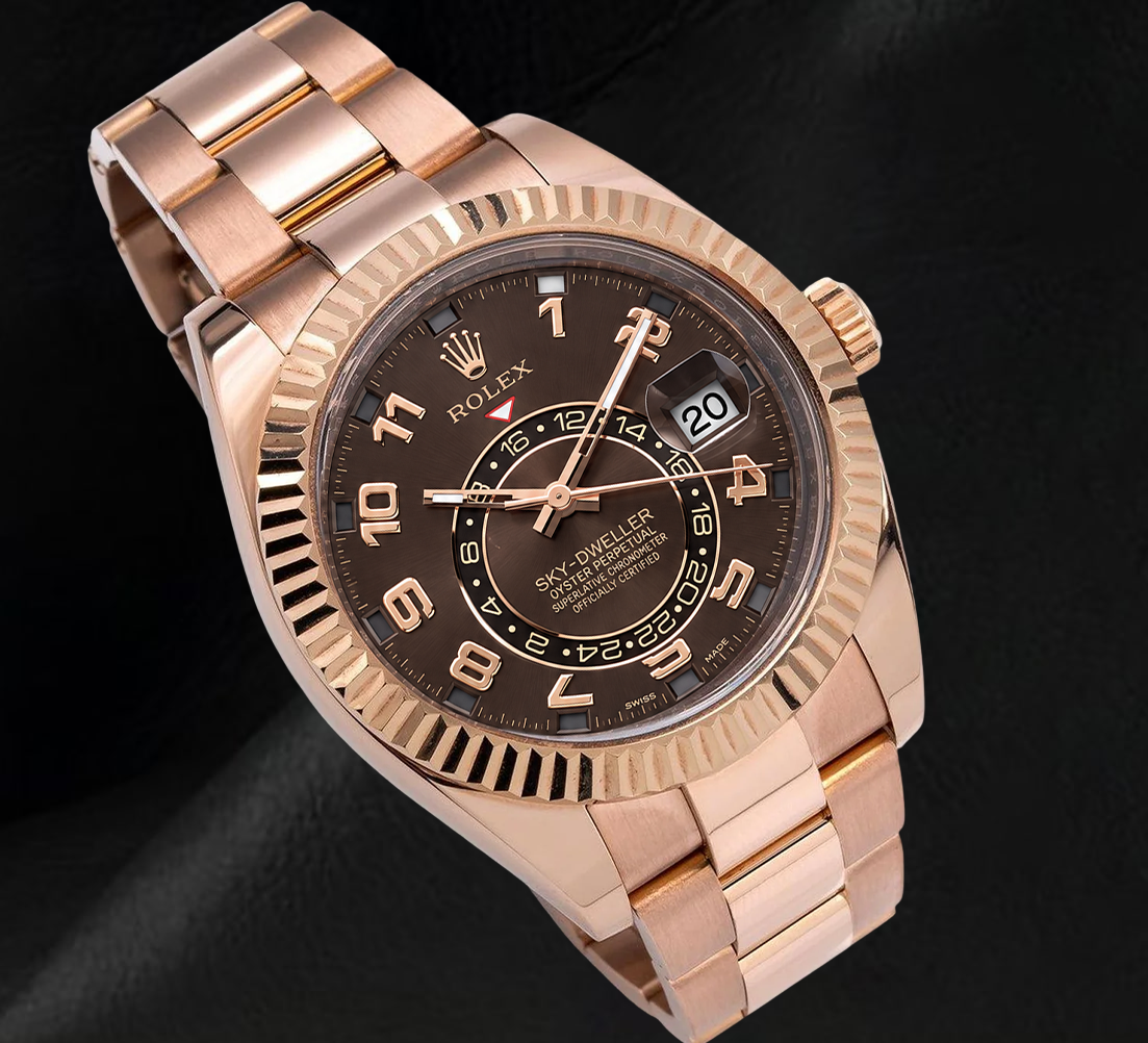 Orologio Rolex Sky-Dweller 326935 42 mm in Oro Rosa con Quadrante Cioccolato e Numeri Arabi