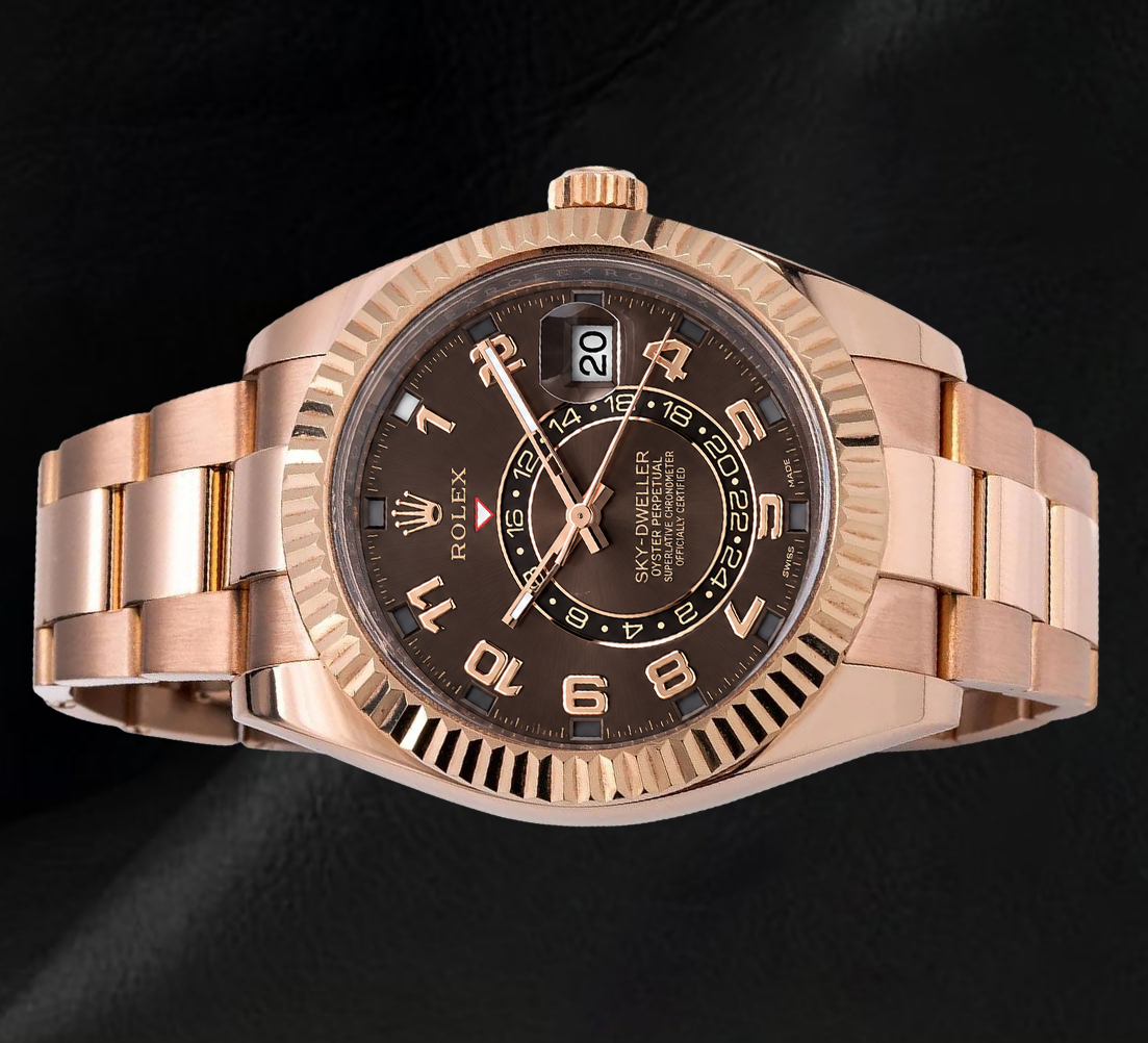 Orologio Rolex Sky-Dweller 326935 42 mm in Oro Rosa con Quadrante Cioccolato e Numeri Arabi