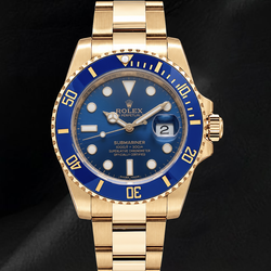 Rolex Submariner Date 40 mm 116618LB Orologio in Oro Giallo con Quadrante Blu