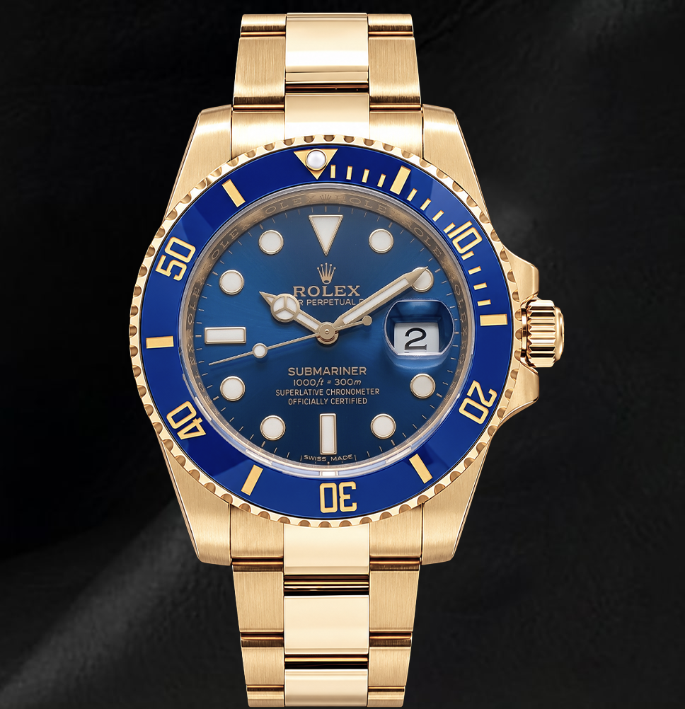 Rolex Submariner Date 40 mm 116618LB Orologio in Oro Giallo con Quadrante Blu