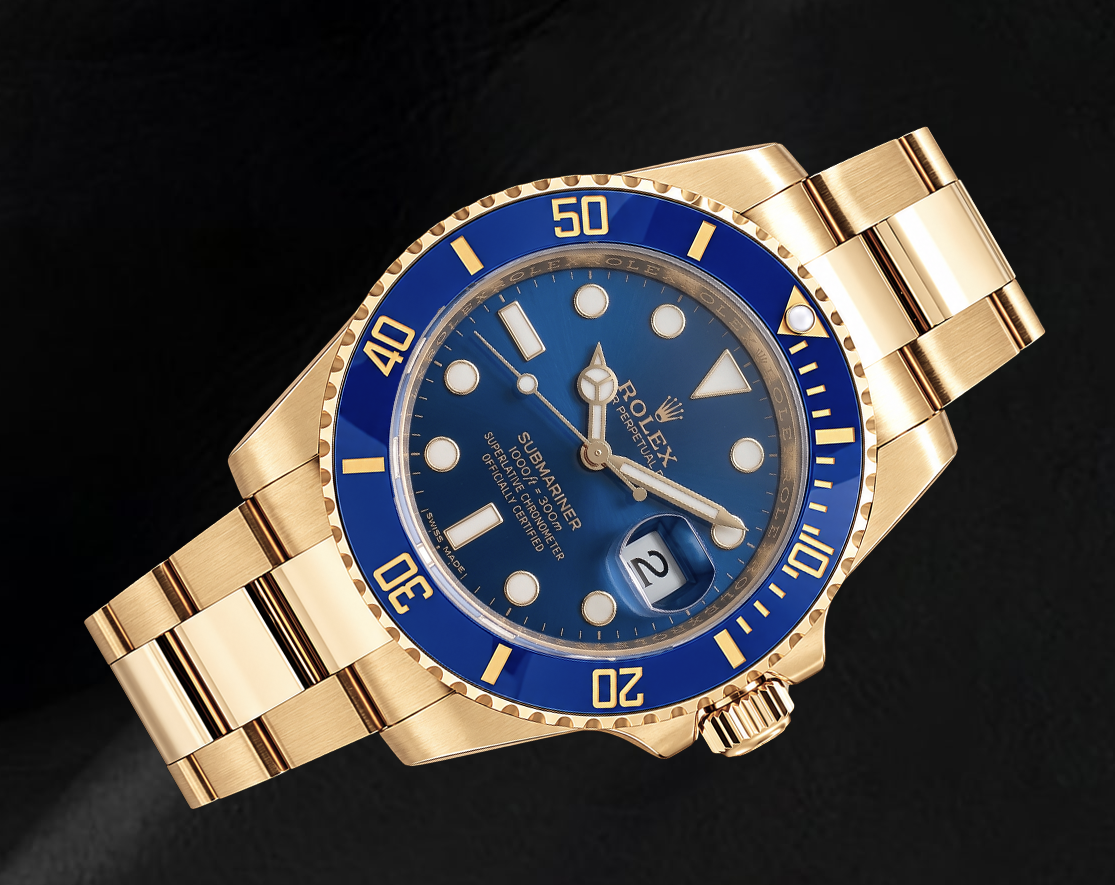 Rolex Submariner Date 40 mm 116618LB Orologio in Oro Giallo con Quadrante Blu