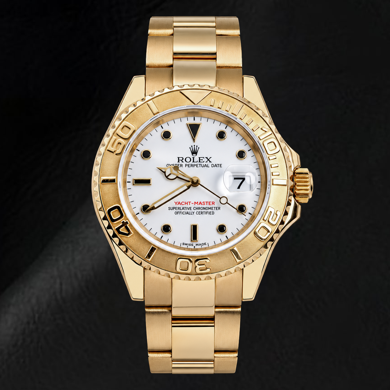Rolex Yacht-Master 16628 40 mm Orologio in Oro Giallo con Quadrante Bianco