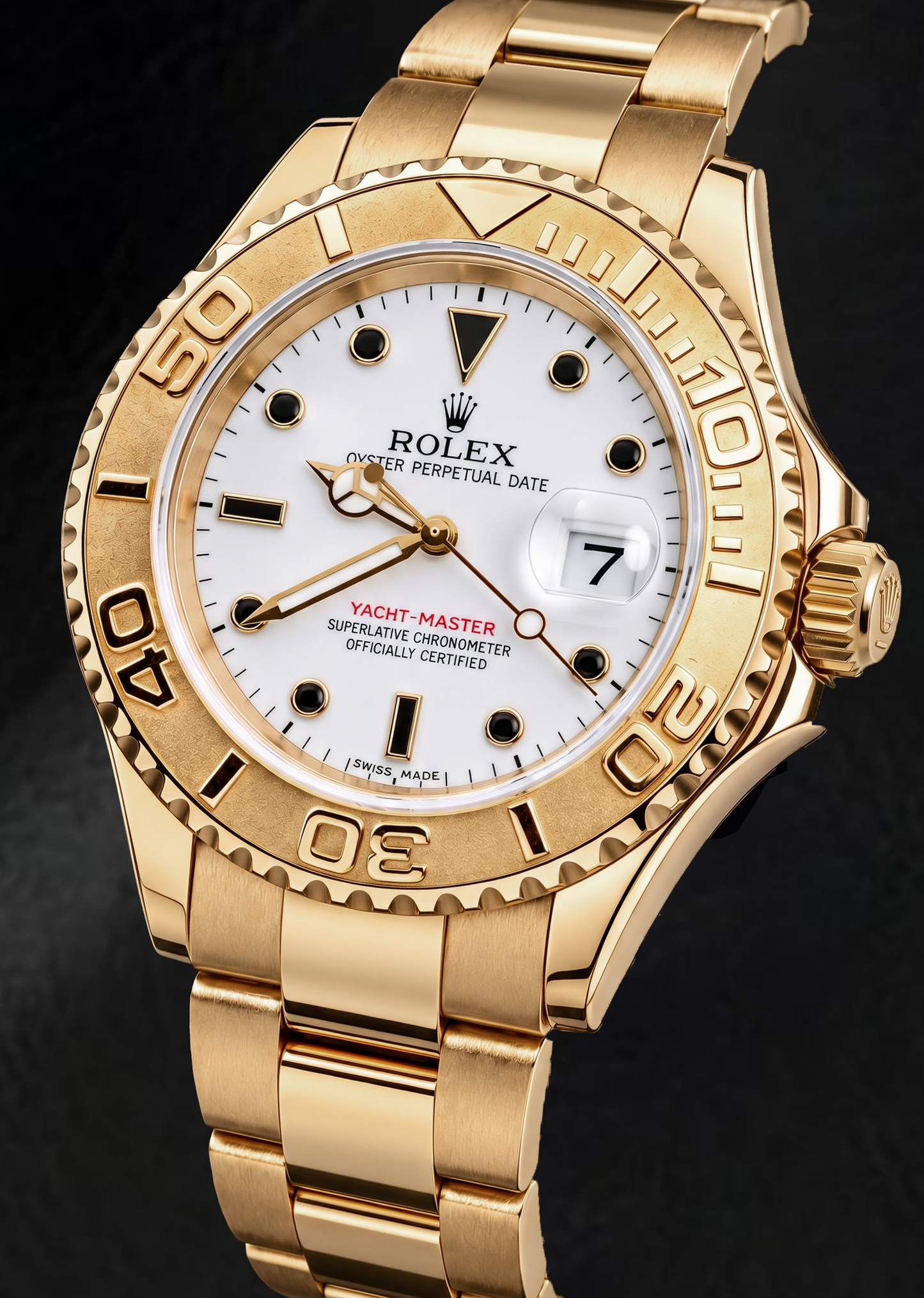 Rolex Yacht-Master 16628 40 mm Orologio in Oro Giallo con Quadrante Bianco