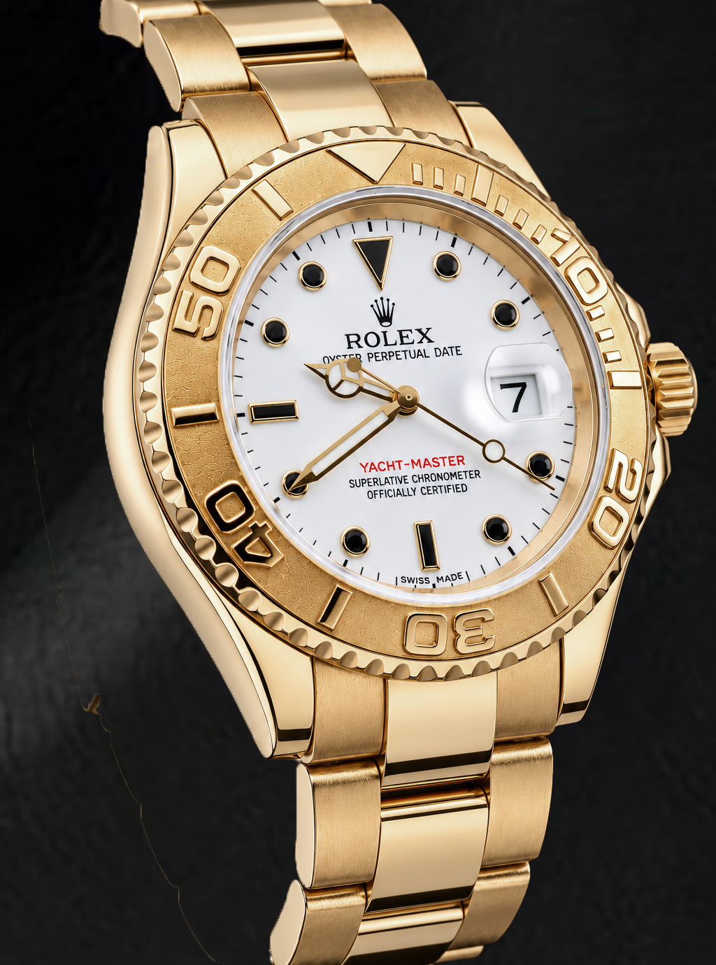 Rolex Yacht-Master 16628 40 mm Orologio in Oro Giallo con Quadrante Bianco