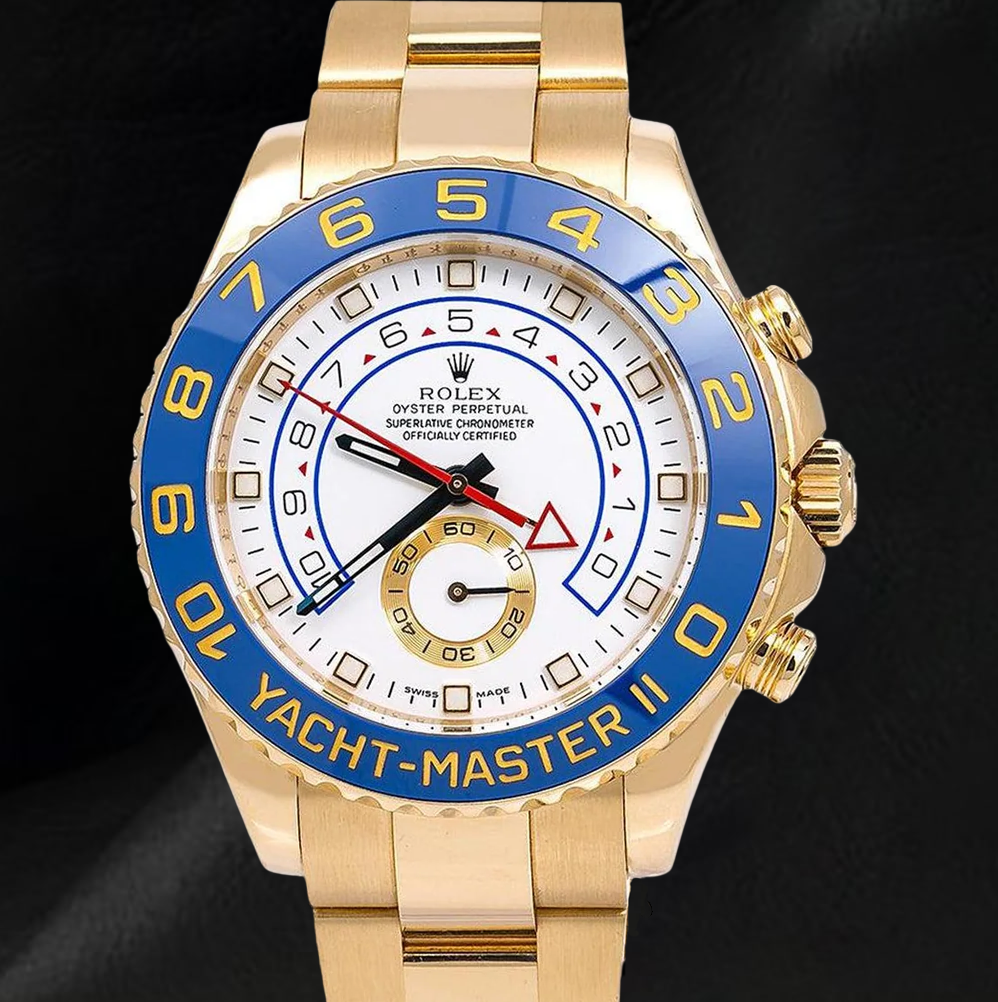 Rolex Yacht-Master II 116688 Orologio in Oro Giallo 18 carati Quadrante Bianco Lunetta in Ceramica Blu 44 mm