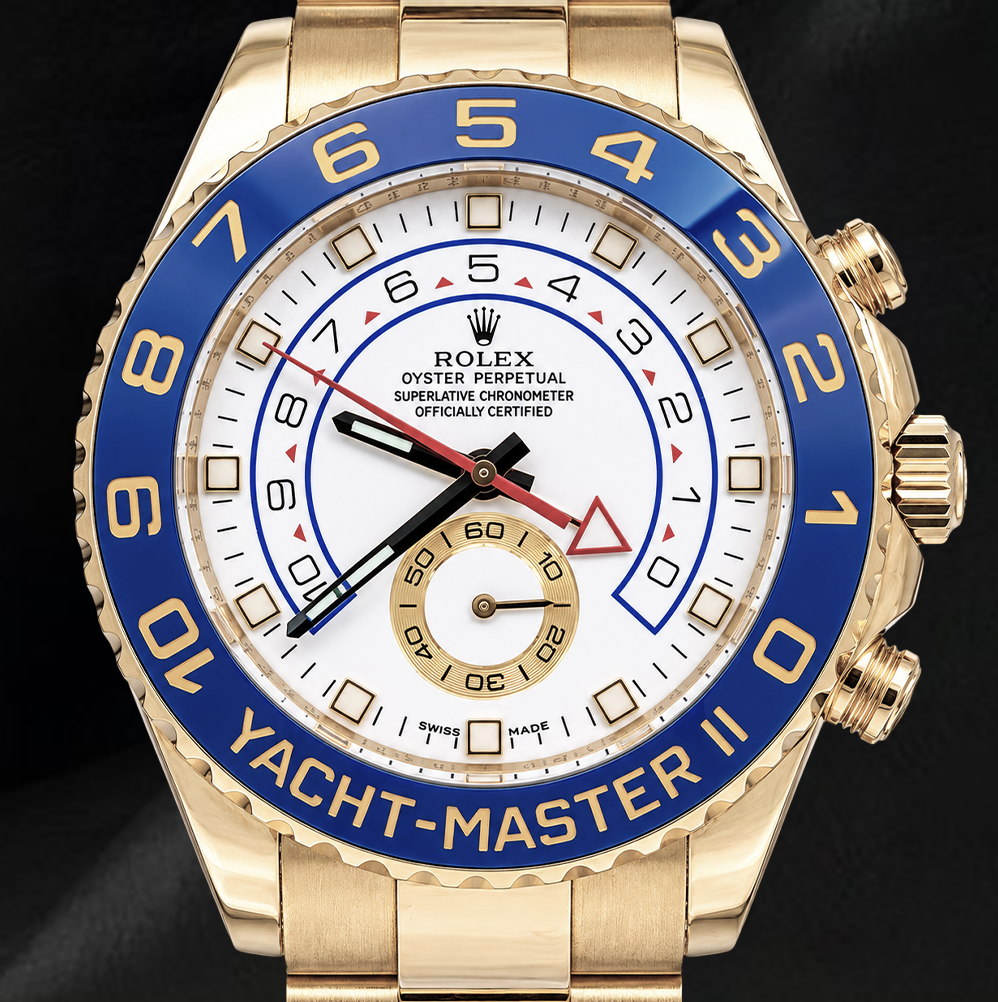 Rolex Yacht-Master II 116688 Orologio in Oro Giallo 18 carati Quadrante Bianco Lunetta in Ceramica Blu 44 mm