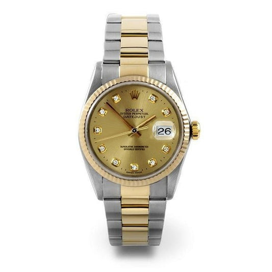 Rolex bicolore da uomo con data e quadrante 