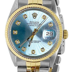 Rolex da uomo Datejust Rolex Bracciale giubileo in acciaio inossidabile blu e oro, impostazione rapida