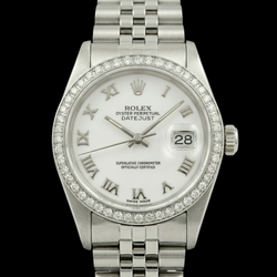 Rolex datejust madreperla bianco quadrante romano lunetta con diamanti bracciale giubileo in acciaio inossidabile impostazione rapida
