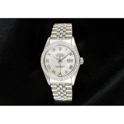 Rolex datejust madreperla bianco quadrante romano lunetta con diamanti bracciale giubileo in acciaio inossidabile impostazione rapida