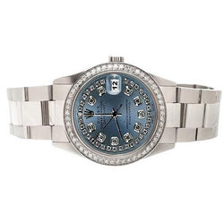Rolex ostrica Bracciale acciaio inossidabile grigio corda diamante Quadrante Datejust orologio IMPOSTAZIONE RAPIDA