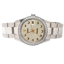 Rolex ostrica acciaio inossidabile Datejust quadrante bianco con diamanti lunetta Datejust orologio impostazione rapida