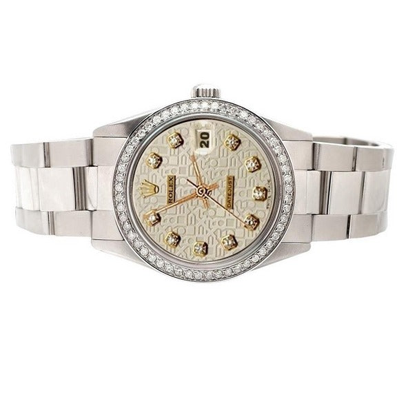 Rolex ostrica acciaio inossidabile Datejust quadrante bianco 