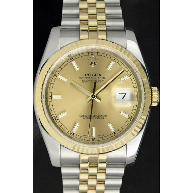 Rolex quadrante a bastoncino Datejust Orologio da uomo acciaio inossidabile e bracciale giubileo in oro IMPOSTAZIONE RAPIDA