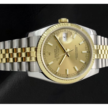 Rolex quadrante a bastoncino Datejust Orologio da uomo acciaio inossidabile e bracciale giubileo in oro IMPOSTAZIONE RAPIDA