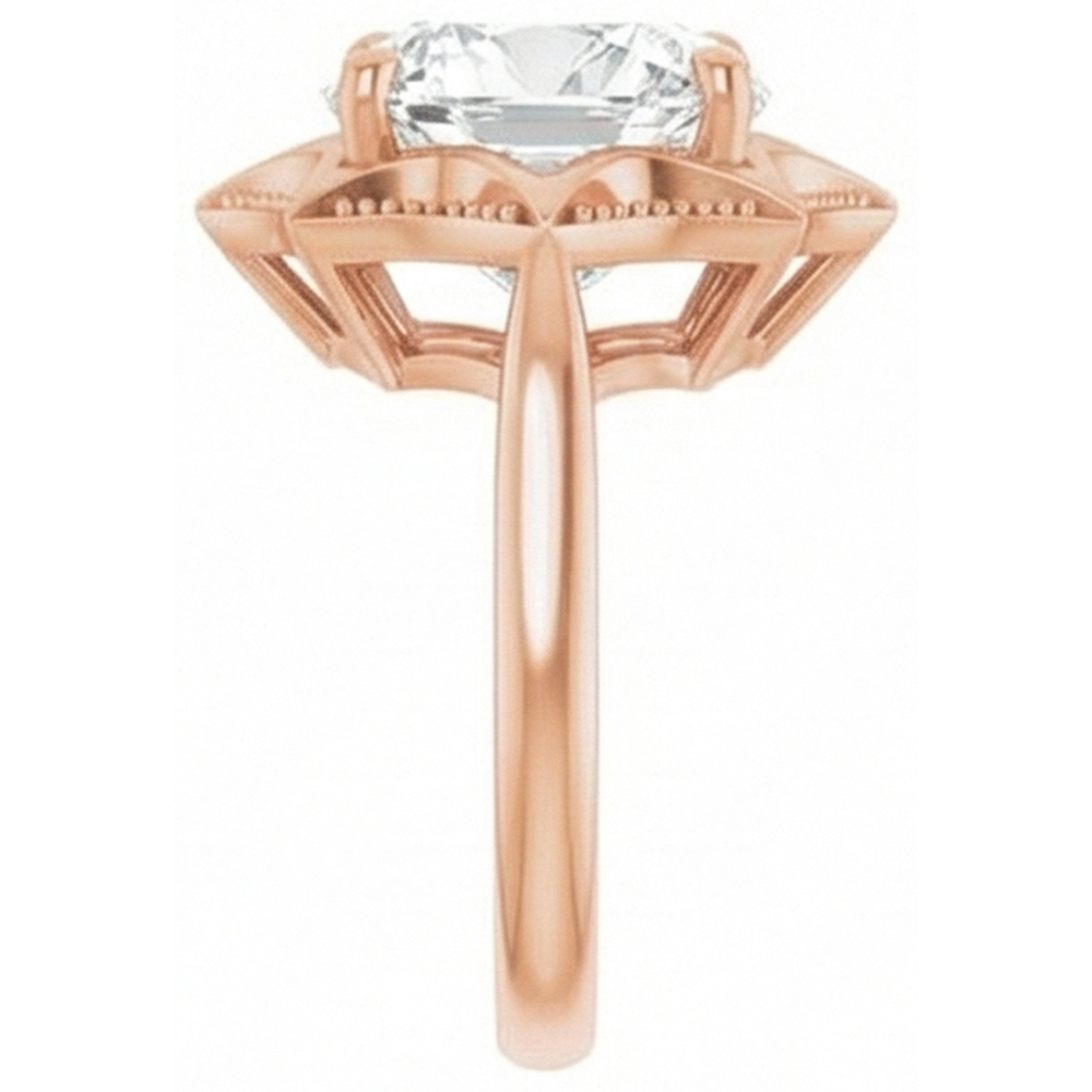 Diamante Solitario di Fidanzamento 5 carati Oro Rosa 14K – vista angolare