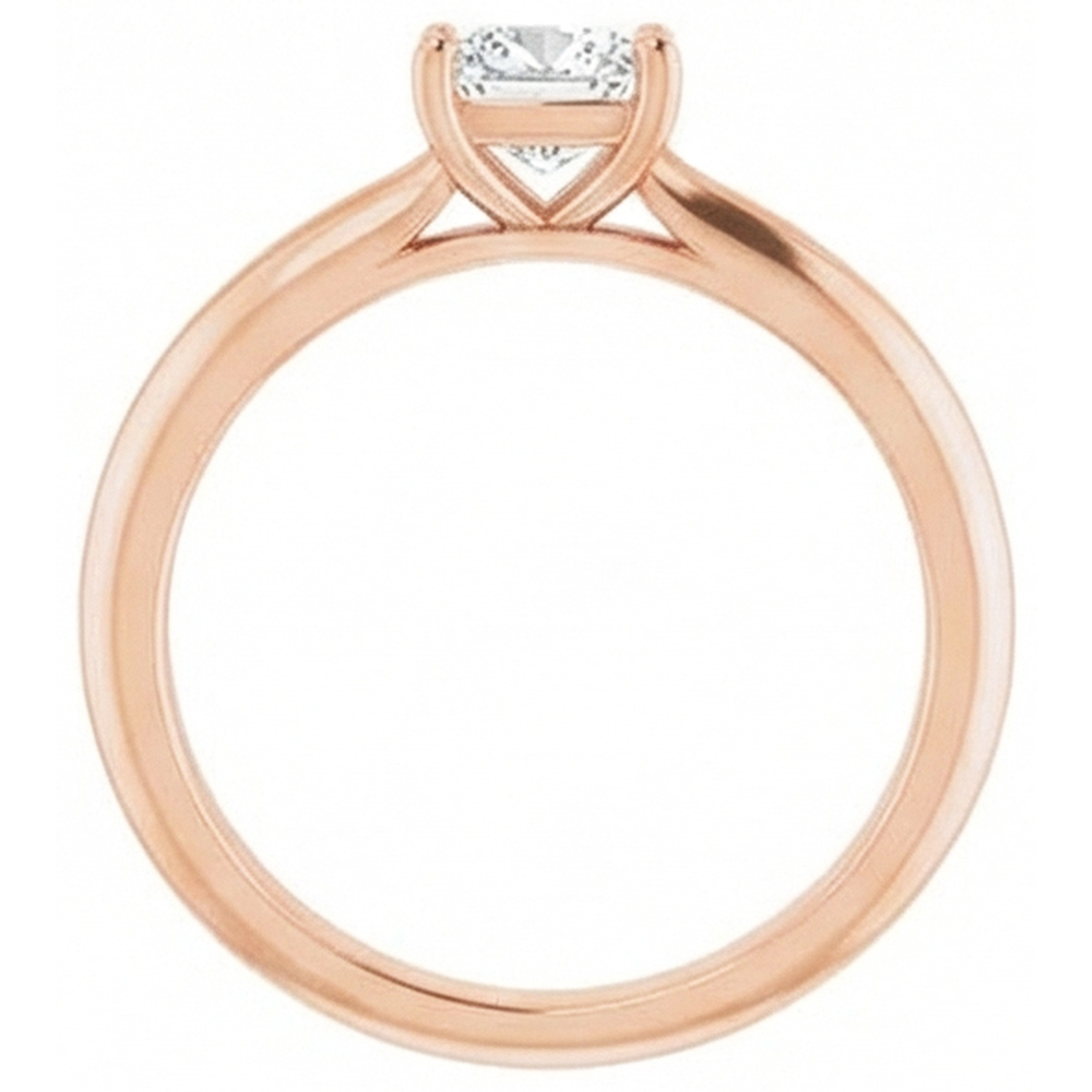 Diamante Solitario di Fidanzamento 2 carati Oro Rosa 14K – vista frontale