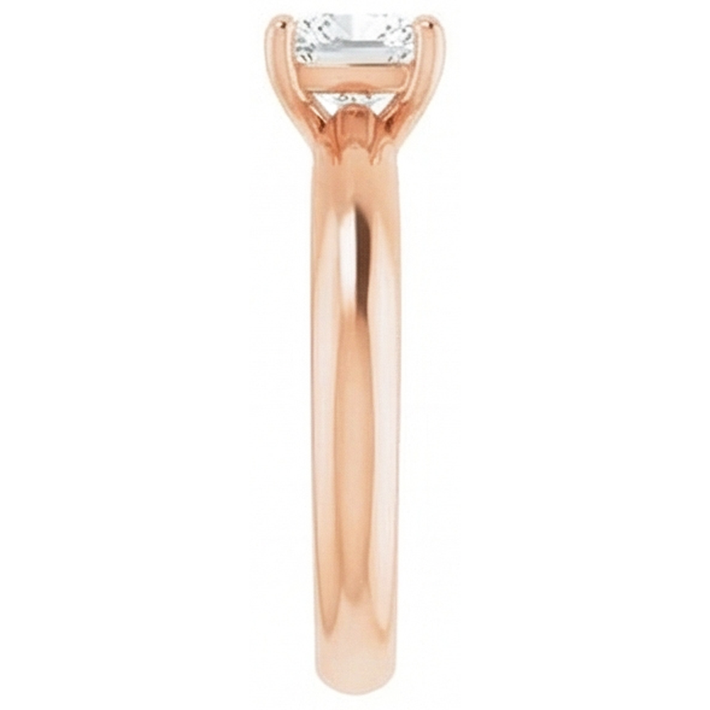 Diamante Solitario di Fidanzamento 2-carati Oro Rosa 14K – vista laterale