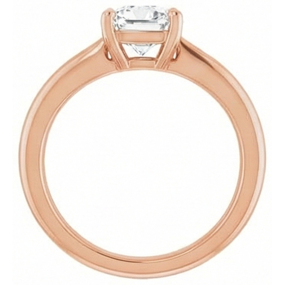 Solitario di Fidanzamento Oro Rosa 14K con Diamante Fine – vista frontale