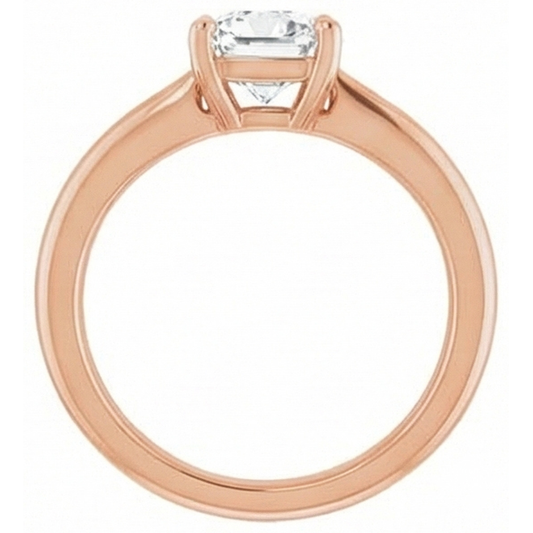 Solitario di Fidanzamento Oro Rosa 14K con Diamante Fine – vista frontale
