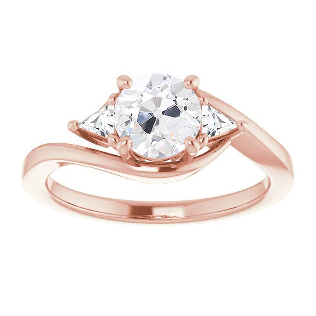 Brillante Anello Tre Pietre 2-carati Oro Rosa 14K – vista principale