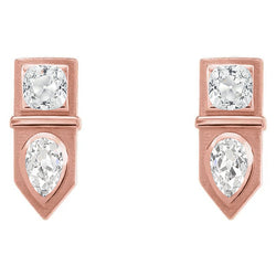 Diamante Fine Orecchini a Lobo 1 carati G/VS1 – Oro 14 Carati