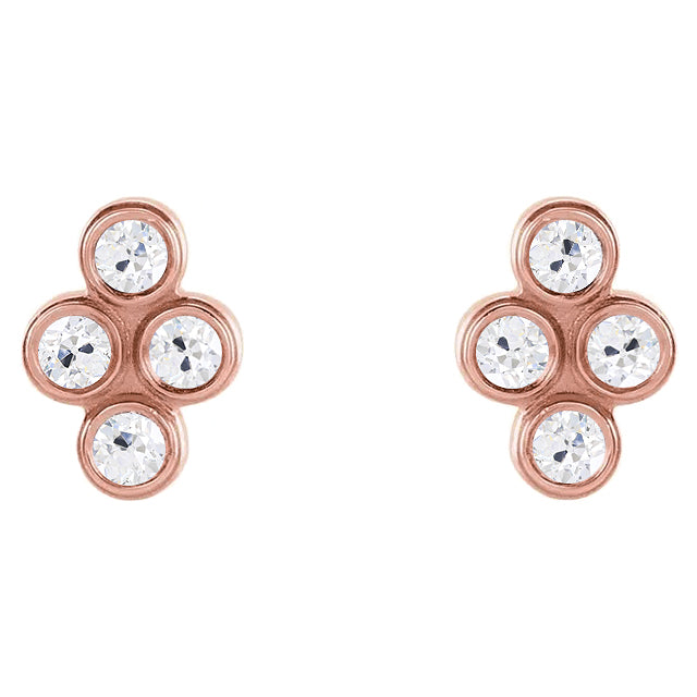 Diamante Orecchini 0,50-carati Oro Rosa 14K – vista principale