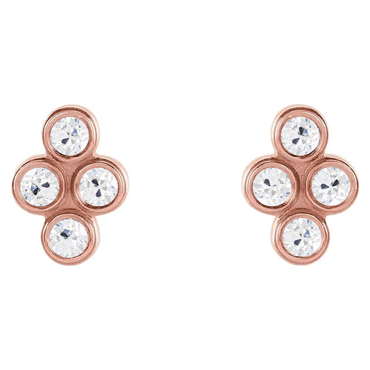 Diamante Orecchini 0,50-carati Oro Rosa 14K – vista principale