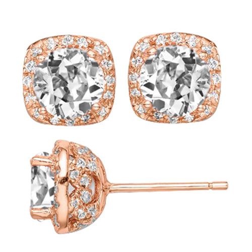 Diamante Taglio Old Mine Orecchini in Oro Rosa 14K – vista principale