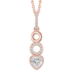 Castone Chiuso Collana Pendente – Diamante 1 carati Oro Rosa 14K