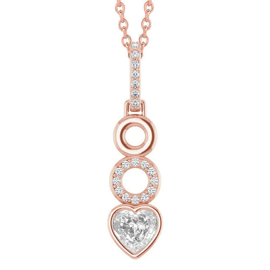 Diamante Collana Pendente 1-carati Oro Rosa 14K – vista principale
