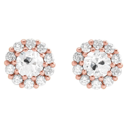 Orecchini Pendenti Oro Rosa 14K con Diamante – vista principale