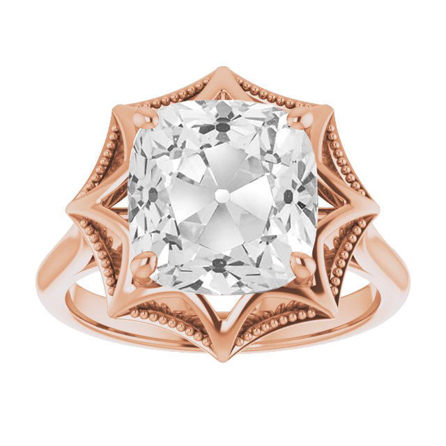 Diamante Solitario di Fidanzamento 5 carati Oro Rosa 14K – vista principale