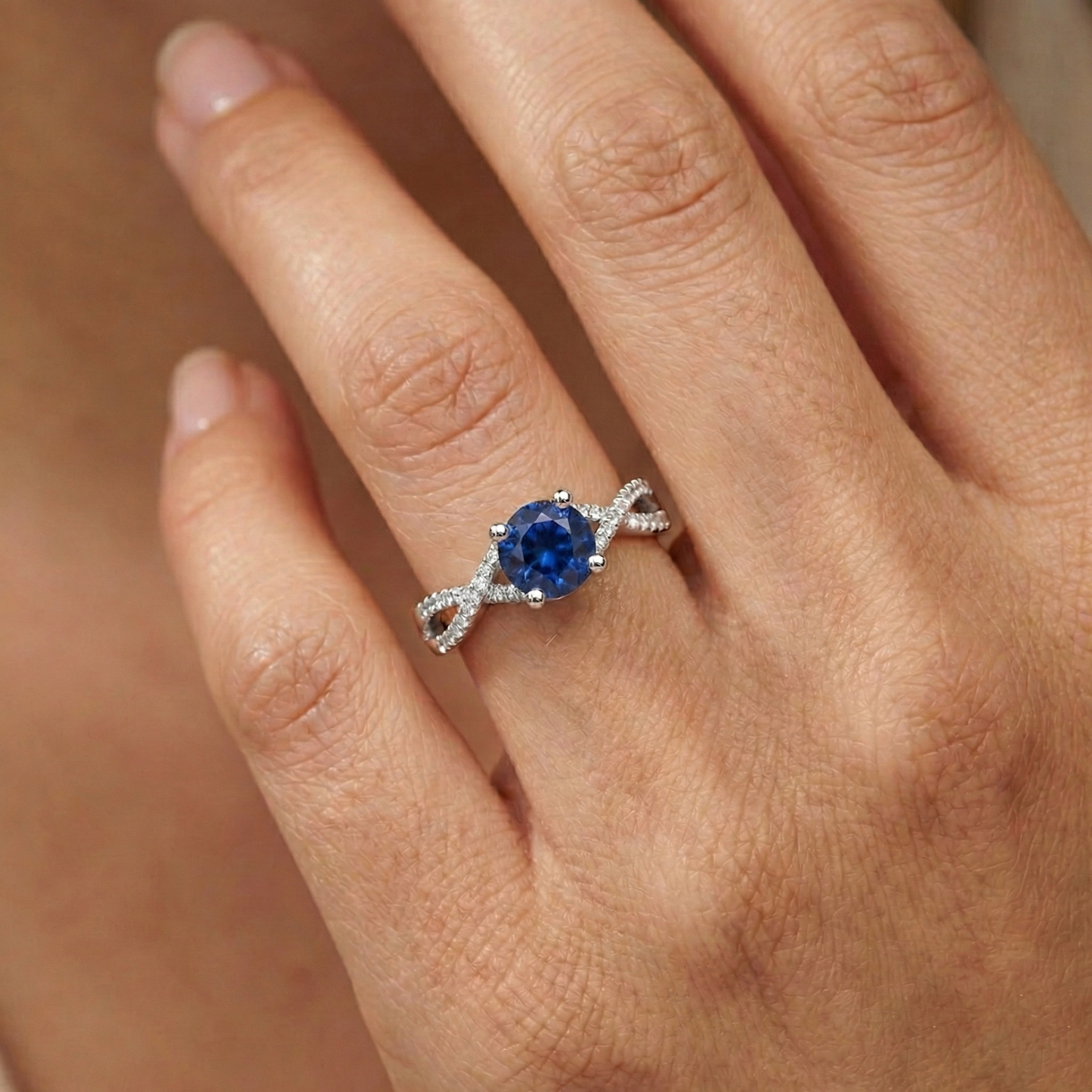vero round diamante 0.70carati anello con accenti diamanti