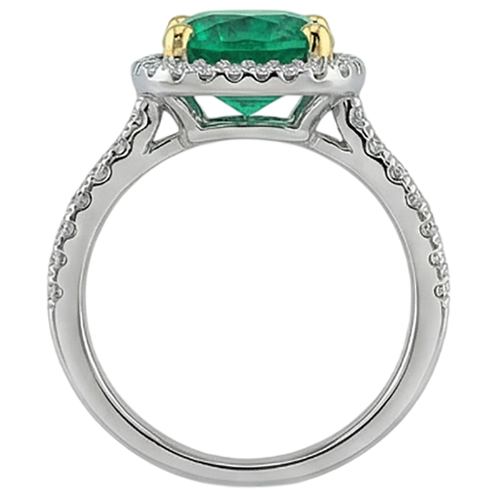Anello con Pietra Preziosa Oro Bicolore 14K con Smeraldo – vista dall'alto
