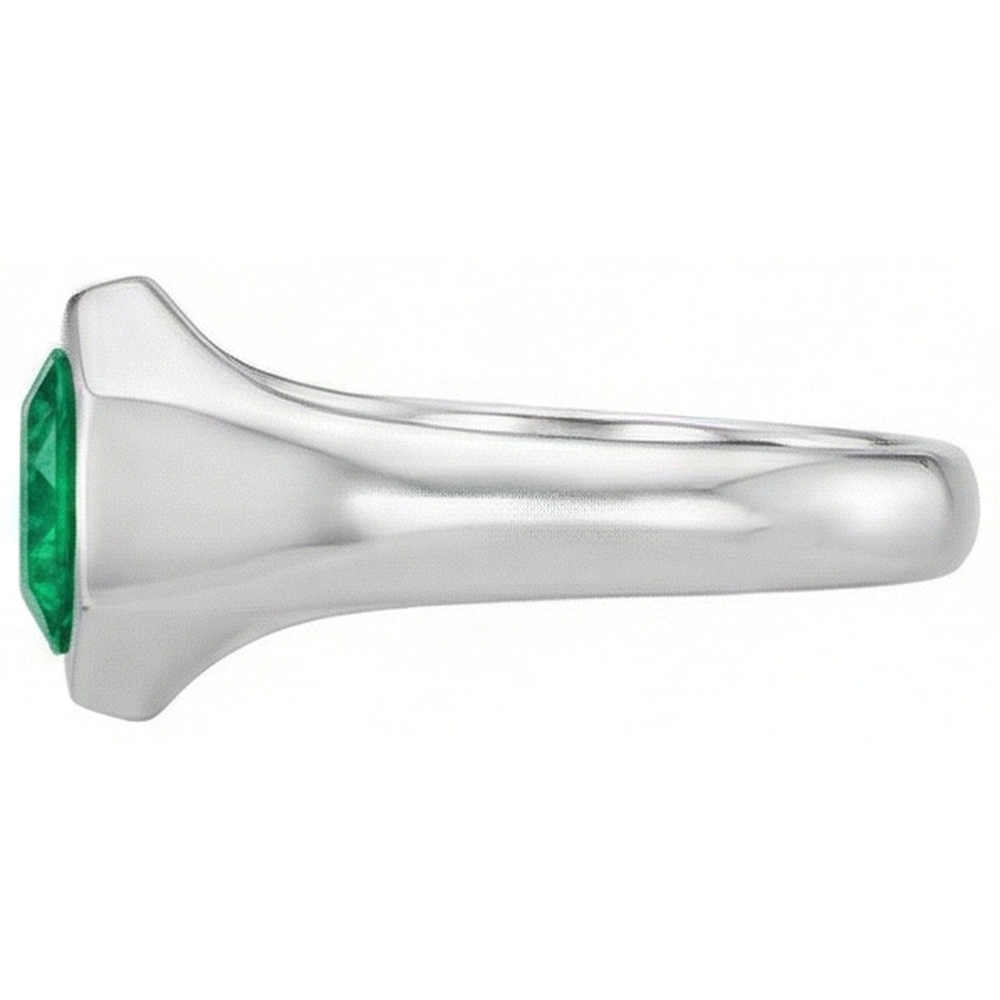 Anello con Pietra Preziosa Oro 14 Carati Bianco con Smeraldo – vista dall'alto