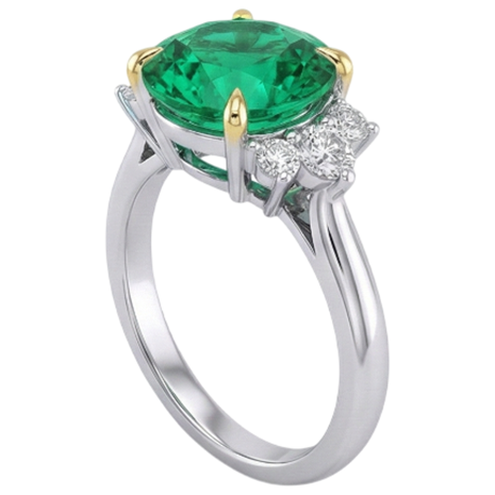 Smeraldo Fine Anello con Pietra Preziosa – vista profilo