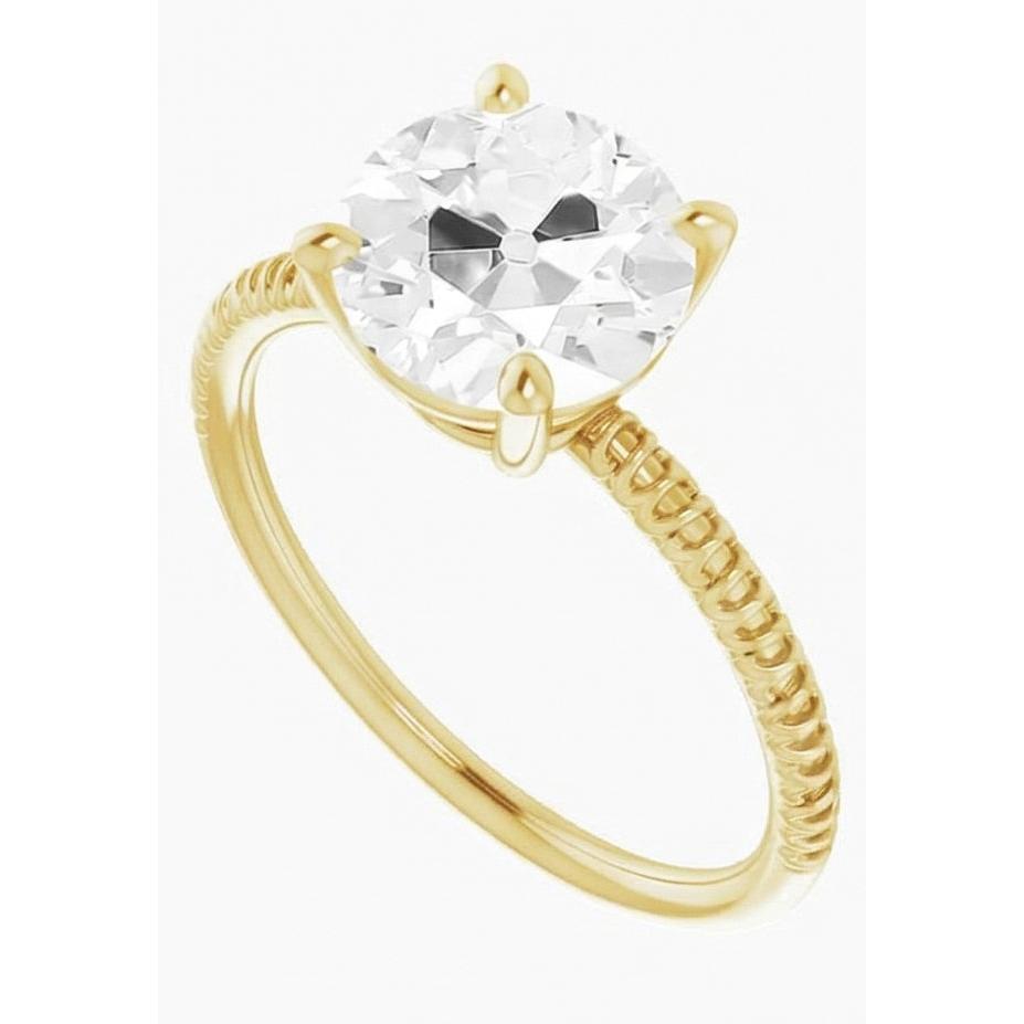 Brillante Anello Monopietra 2,50-carati Oro Giallo 14K – vista frontale