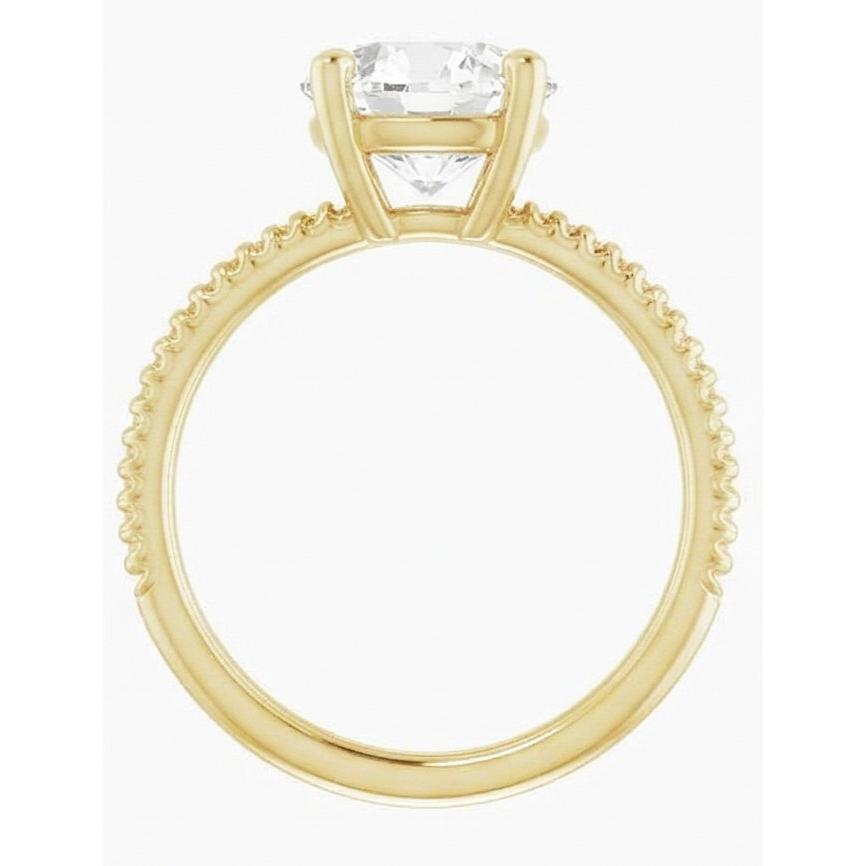 Brillante Anello Monopietra 2,50-carati Oro Giallo 14K – vista laterale