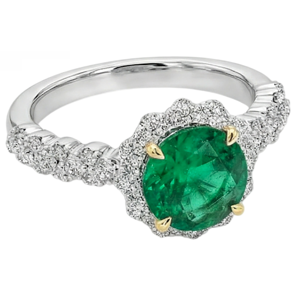 Di lusso Anello Pietra Colorata 3 carati – vista profilo
