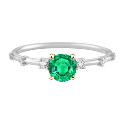 Brillante Anello con Gemma con Smeraldo Colombiano Certificato