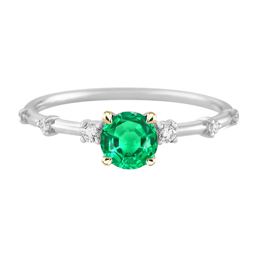 Smeraldo Colombiano Anello con Gemma 2-carati Oro Bicolore 14K – vista principale