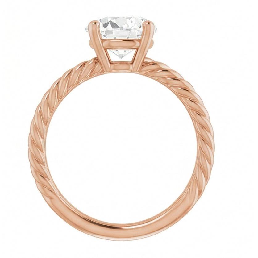 Diamante Anello Solitario 2-carati Oro 14 Carati Rosa – vista frontale
